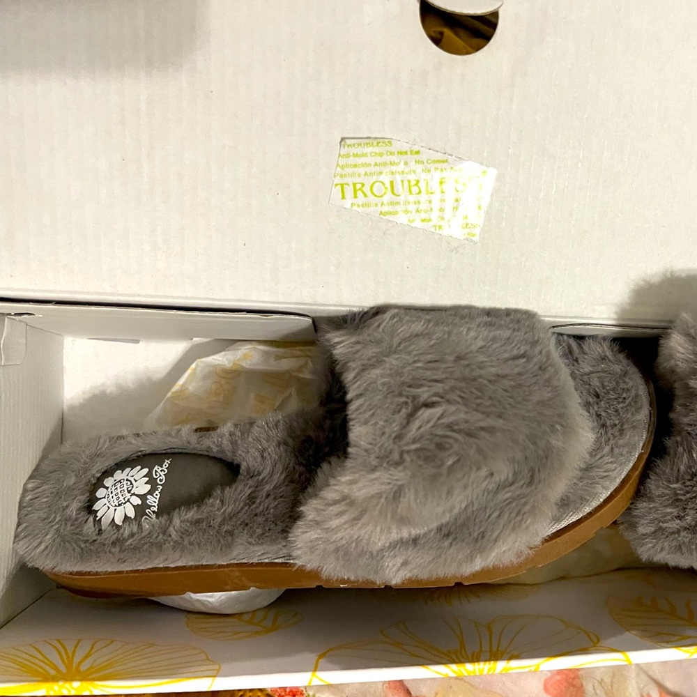 Yellow box slippers NEW